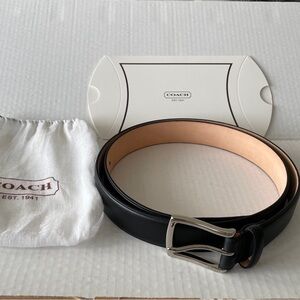 Coach Black Leather Men's Belt